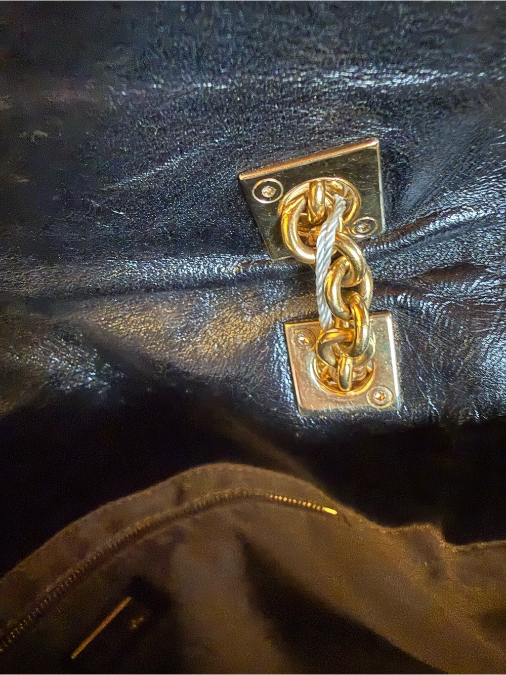 Rare Vintage Fendi Black Leather FF Flap Bag Gold Chain Shoulder Strap - Picture 16 of 17
